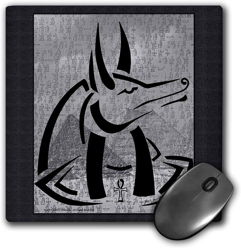 Mouse Pad Dibujo Egipcio Tribal Dios Anubis 8 X 8 Pulgadas