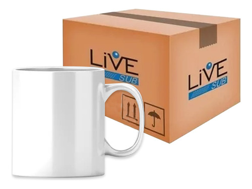 36-caneca Branca Para Sublimação Aaa Live Cor Branco Magica
