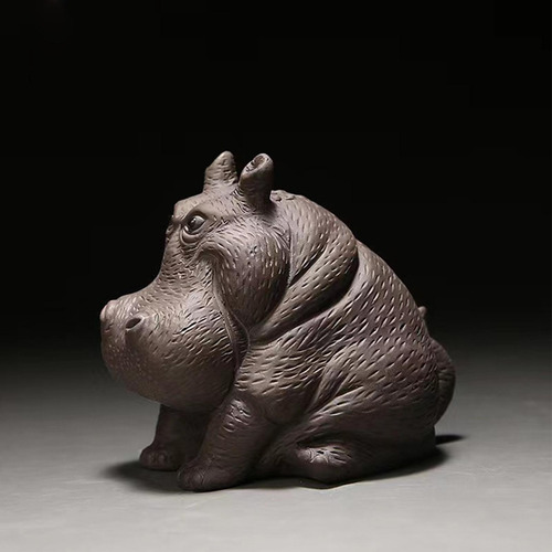 Pequeña Estatua De Hipopótamo Figura De Hipopótamo En