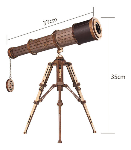 Kit De Rompecabezas De Telescopio De Madera Retro En 3d Mode