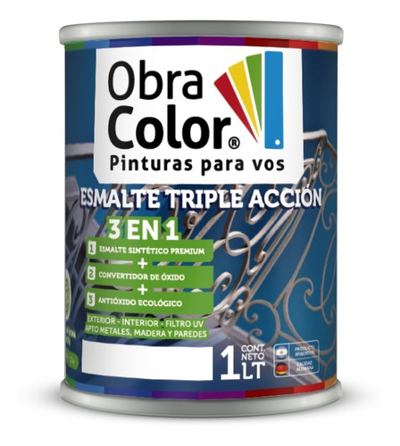 Sintetico + Convertidor + Antióxido Negro Obracolor 1 Litro