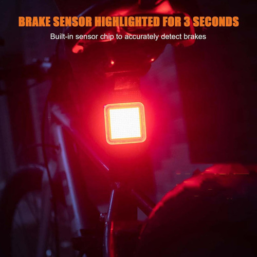Luz Trasera Ciclo Recargable,rápida Sensor Freno Inteligente