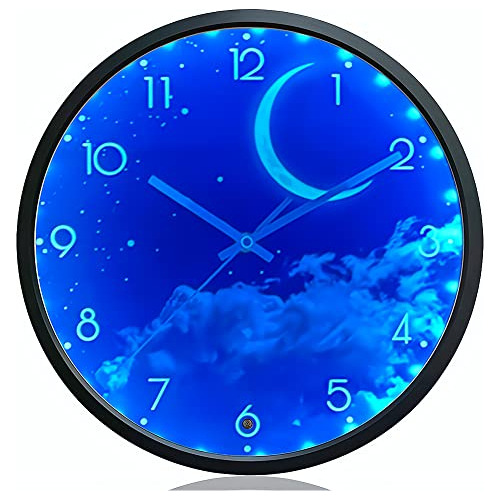 Ocest Reloj De Pared Con Luz Nocturna Para Dormitorio, Reloj