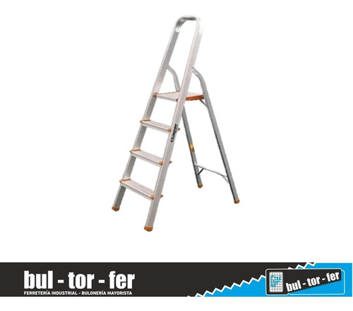 Imagen 2 de 4 de Escalera De Aluminio Familiar Lusqtoff 4 Escalones