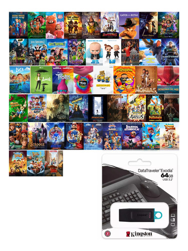 Usb 64 Gb Con 47 Películas Infantiles Mas Solicitadas