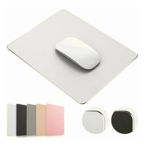 Jedia Mouse Pad, Silver Hard Metal Aluminum Mouse Pad,