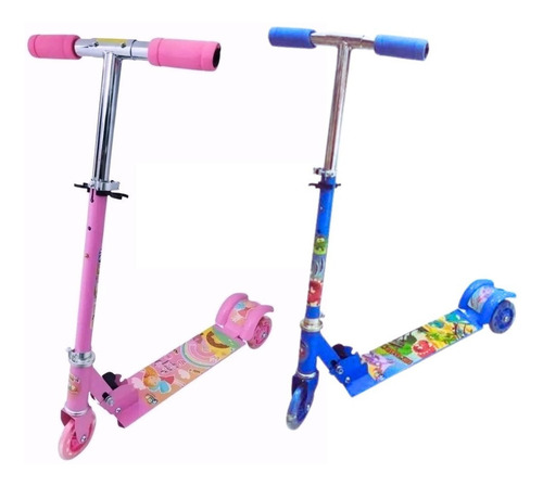 Patinete Infantil Menina Menino 3 Rodas Led Dobrável 50kg