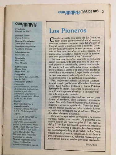 Antigua Guía Turística Y Comercial Sinapsis Febrero 1987 (Usado)