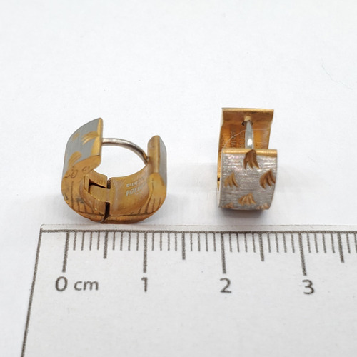 Imagen 3 de 4 de Aros Acero Quirurgico Argolla Dorada Y Plateada 14mm