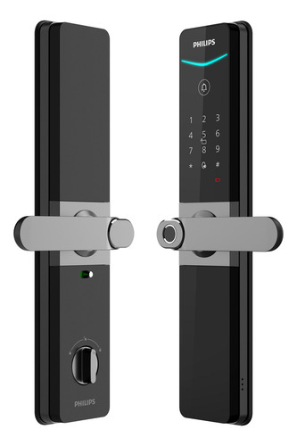 Cerradura Digital Philips Ddl610 Wifi Huella Clave Tarjeta Negro Y Gris