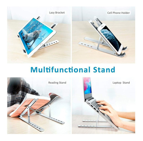 Imagen 4 de 8 de Soporte Plegable De Aluminio Premium Base Para Laptop Tablet