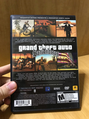 Jogo Gta San Andreas Ps2 Completo Mídia Física + Poster (Usado)