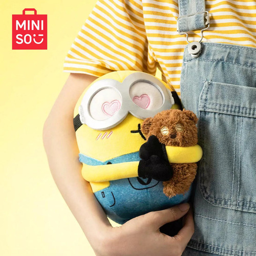 Peluche Miniso Minions Bob Con Tim Bear, Regalo Perfecto