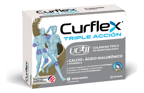 Curflex Triple Acción X 30 Colageno Tipo Ii Calcio Vit.d Ah