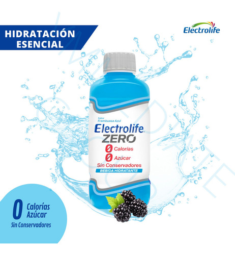 Electrolit Zero Suero Hidratante Frambuesa Azul 625ml 12pack