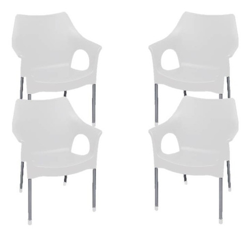 Silla Plastica Italiano P/ Metálicas X4 Unidades Colombraro 