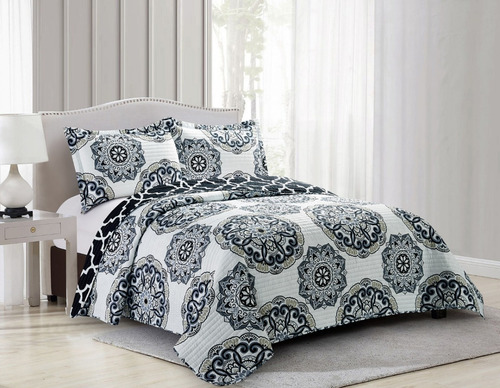 Cubrecama Quilt Cover Reversible +fundas Twin Kelowna D2