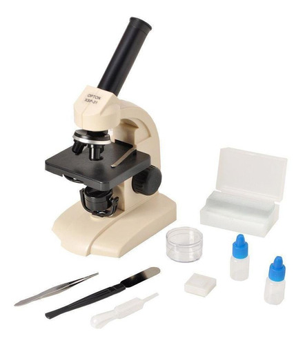 Microscópio Monocular 70-400x Led E Kit Preparo Amostras