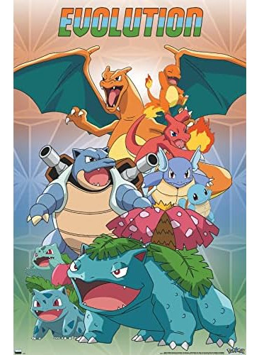 Pokémon - Evolution Trio Wall Poster, 22.375  X 34 , P...