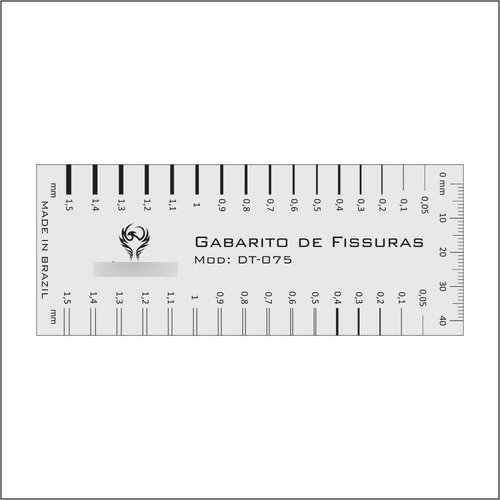 Gabarito Fiss01 Fissuras Fissurômetro Régua Pvc Transp Fenix