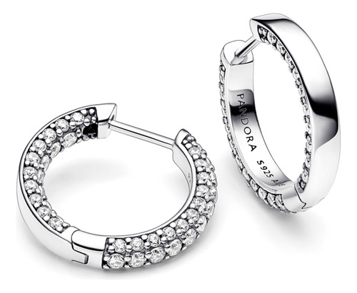 Aretes Pandora Aro Hilera Plata