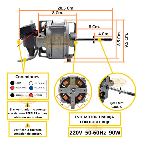 Motor De Ventilador Liliana 20 Pulgadas Zzvp307 Original