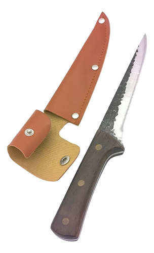 Cuchillo Carnicero Rustico Hoja Delgada Filetero Con Funda