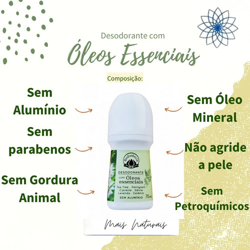 Desodorante Sem Alumínio Com Óleos Essenciais Bioessencia Fragrância Óleos Essenciais
