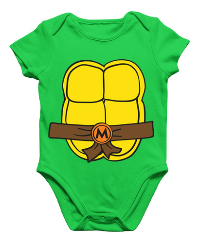 Pañalero Bebé Verde Con Diseño Tortugas Ninja Miguel Angel