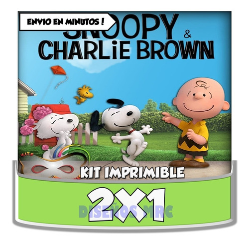  Kit Imprimible Snoopy Charlie Brown Cumpleaños Candy Bar