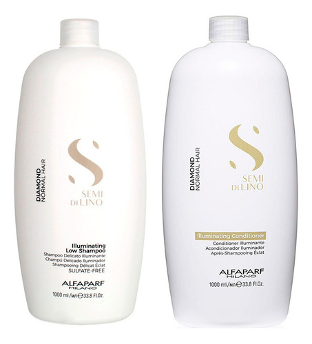 Set Shampoo + Acondicionador Semi De Lino 1 1lt Extra Brillo