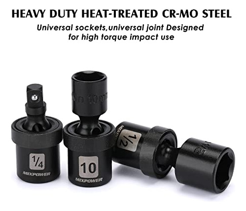 Juego De Vasos De Impacto 86pcs 1/4puLG Mixpower, Mtrico&sae