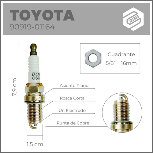 Bujia Rosca Corta Araya Sensation Yaris Meru Celica Camry