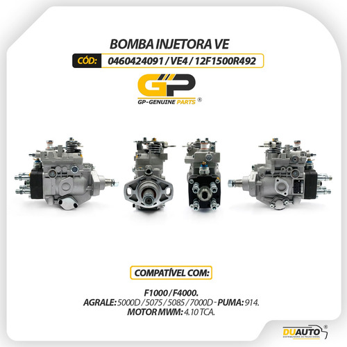 Bomba Injetora F1000 F4000 Agrale 5000d Puma 914 0460424091