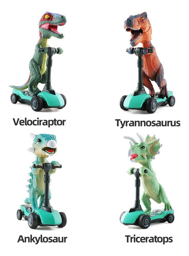 Juguetes De Dinosaurio Para Scooter 4 Autos De Tracción Haci