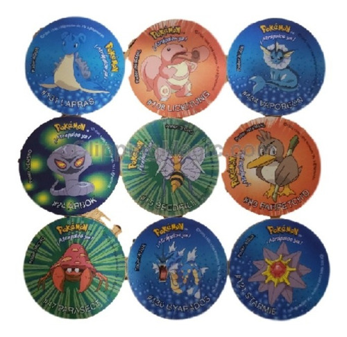 Lote 9 Tazos Gigantazos De Pokemon Pepsico Excelente Estado