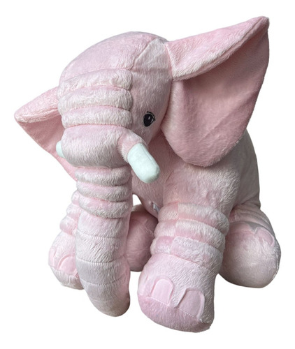 Almofada Elefante De Pelúcia Bebê Rosa 80cm