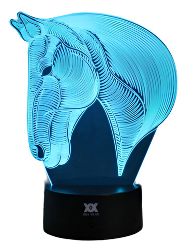 Animal World Horse Head 3d Led Night Light 7 Color Desk Lamp