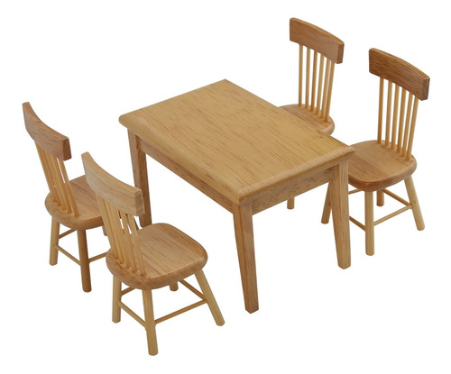 Juego Modelo De Mesa De Comedor Dollhouse Desk, 5 Piezas, 1: