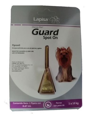 Suplemento Dorso Guard Spot On Perros Chico 0.67ml