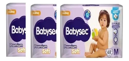 3 Hiperpacks Pañales Babysec Premium En Todos Los Talles