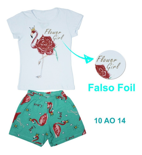 Imagem 2 de 8 de Kit 4 Conjunto Infantil Menina Premium 10/12/14 Anos