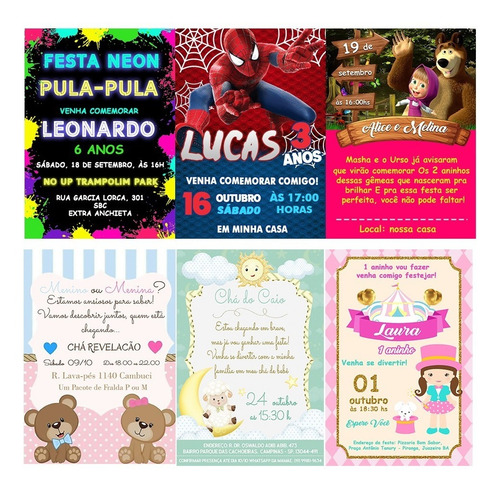 Imagem 4 de 10 de Convite Virtual Para Whatsapp Personalizado Varios Temas