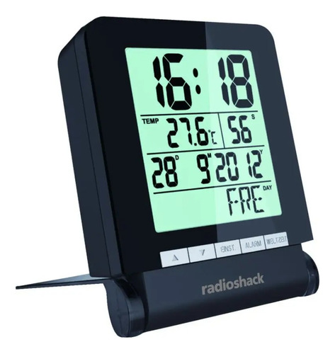 Reloj Con Luz De Fondo Radioshack 6301702 De Viaje Negro