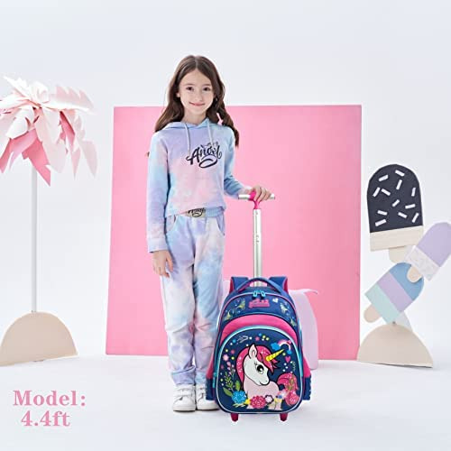 Meetbelify Girls Unicorn Rolling Backpacks Mochila Para Niño