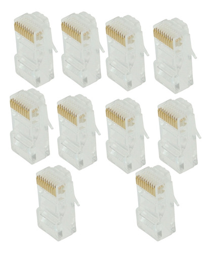 10 Piezas Rj50 Keystone Jack Internet Conectores Redondos