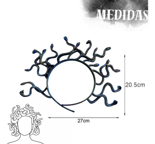 Tiara Medusa Cobras Serpentes Mitologia Fantasia Carnaval