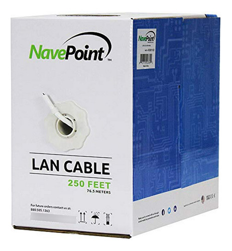 Cable Ethernet  Cat6 (cca) 250ft Blanco 550mhz 23awg 4p Utp