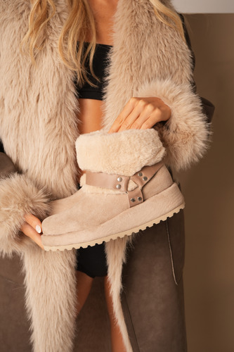 Pantubotas Mujer Plataforma Caña Pelo Estribo Invierno Oslo