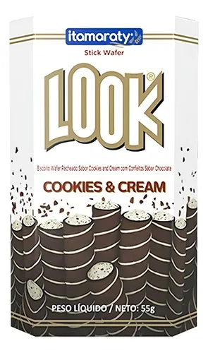 comprar Biscoito Wafer Look Canudo 55g Cookies N Cream Caixinha 55g